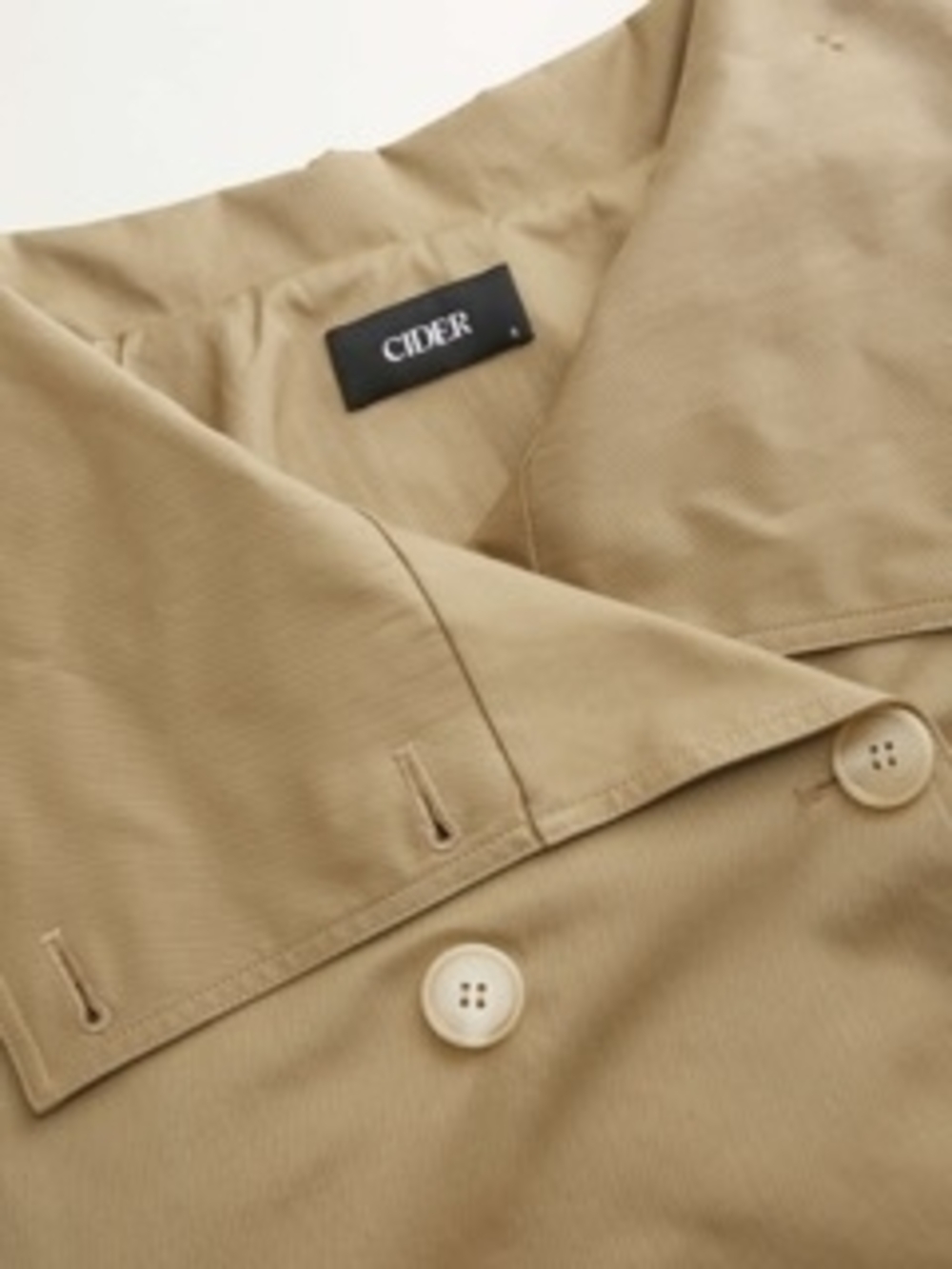 Cider Cropped Khaki Trench Coat with Belt XS - Picture 6 of 11